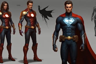 design superhero, concept art, characters and game character