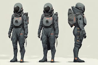 create scifi or cyberpunk character artwork