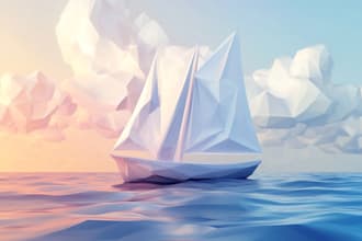 do low poly vector illustration in technological style