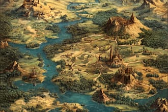 make fantasy map illustration for dnd, novels and games