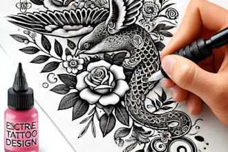 create a tattoo design of tattoo sleeve