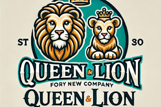 do amazing queen lion mascot logo design with unlimited review