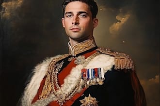 create king or queen royal portrait for you