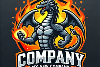 do make dragon fire mascot logo design with express delivery