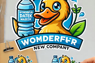 do wonderful water duck mascot logo design with express delivery