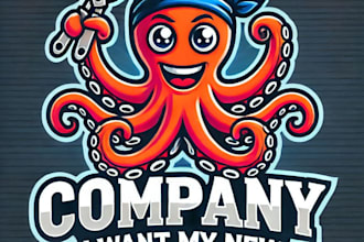 do make octopass mascot logo design with 1 day delivery
