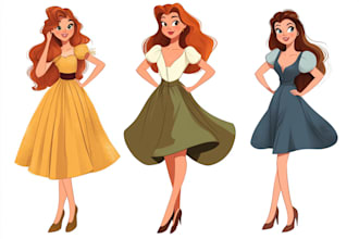 turn your portrait into a disney style cartoon illustration