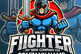 do wonderful fighter sword mascot logo design with business