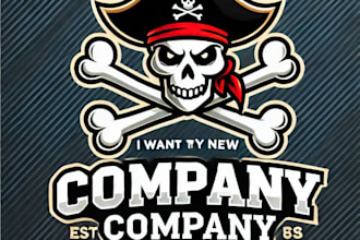 do wonderful crossbones mascot logo design with 1 day delivery