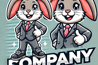 do wonderful rabbit mascot logo design with 1 day delivery