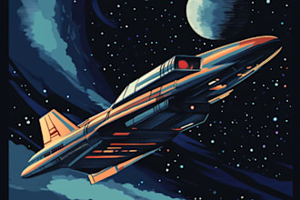 do design sci fi art and spaceship illustration design