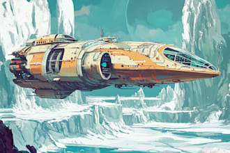 make design a spaceship sci fi illustration