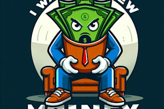 do wonderful money mascot logo design with unlimited review