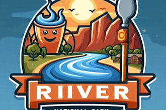 do amazing river national park mascot logo design with company
