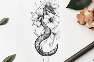 create an amazing custom tattoo design with my experience