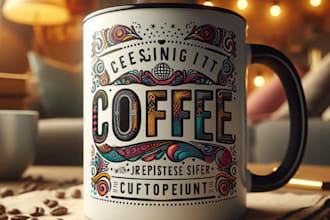 create trendy tumbler, coffee mug and t shirt designs