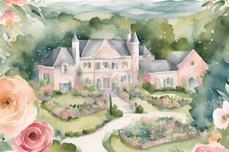 illustrate a watercolor map for your wedding venue