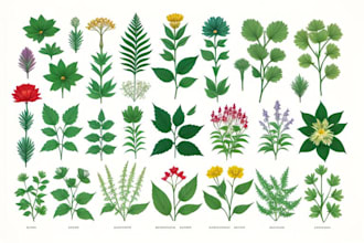 draw botanical illustration of plants and flowers