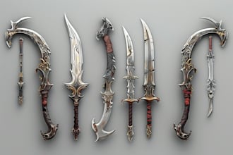 do a concept art for weapons 3d printing dnd, and weapon