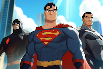 create premium superhero cartoon character