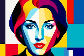 make unique cubism portrait and pop art