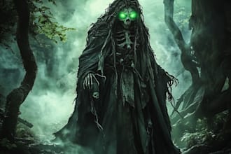 draw fantasy horror art illustration or dark creepy