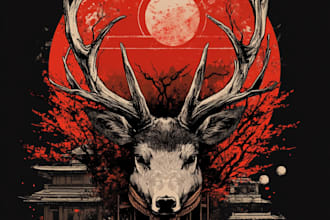 make unique tshirt design dark art japanese illustration