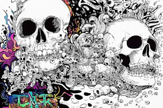 create restaurant, office, home wall art doodles, decals, or any illustration