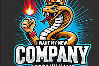 do wonderful crown snake mascot logo design with unlimited review