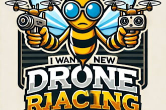 do make drone racing concept mascot logo design with unlimited review