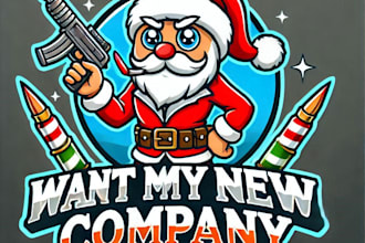 do wonderful santa funky weed alien mascot logo design with 1 day delivery