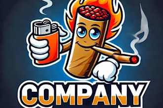 do modern style smoking mascot logo design with unlimited revision