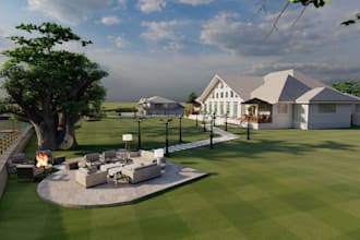 design 3d farm house, tiny house, small house, cabin house with 3d rendering