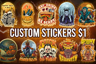 do custom cute emoticons, cartoon or kawaii sticker designs