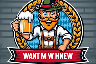 do make oktoberfest mascot logo design with express delivery