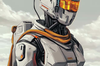 draw high quality sci fi robot, mecha, concepts character