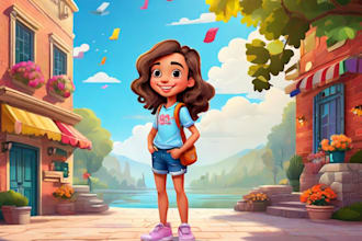 create cartoon background illustration