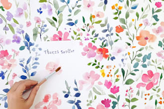 create unique and elegant floral patterns in watercolors