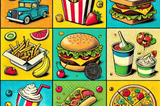 create a food pop art using your food