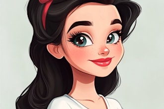 do cartoon disney portrait for couple,