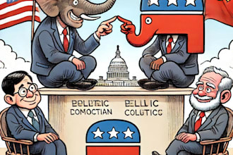 create a political cartoon or illustration