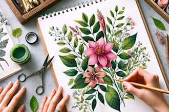 illustrate animal or botanical linocut