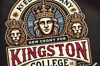 do wonderful kingston college vintage logo design with express delivery