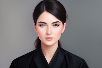 draw a digital oil painting portrait