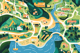 create a vector map illustration for any of your events