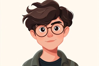 draw cartoon vector portrait with your face