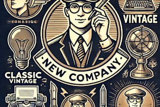 do awesome classic vintage branding logo design with unlimited review