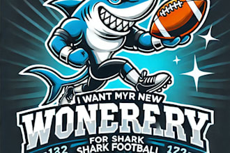 do make shark football sport mascot logo design with unlimited review