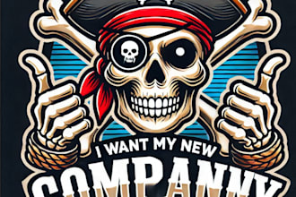 do make pirate skull mascot logo design with express delivery