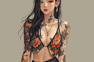 draw custom tattoo design, realistic, traditional